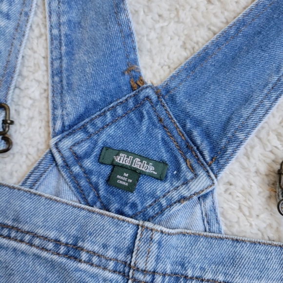 Wild Fable Distressed Denim Overall Shorts - Picture 7 of 8